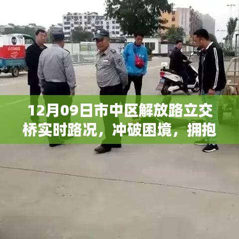 市中区解放路立交桥下的励志故事，见证变化与成就之路的实时路况纪实。